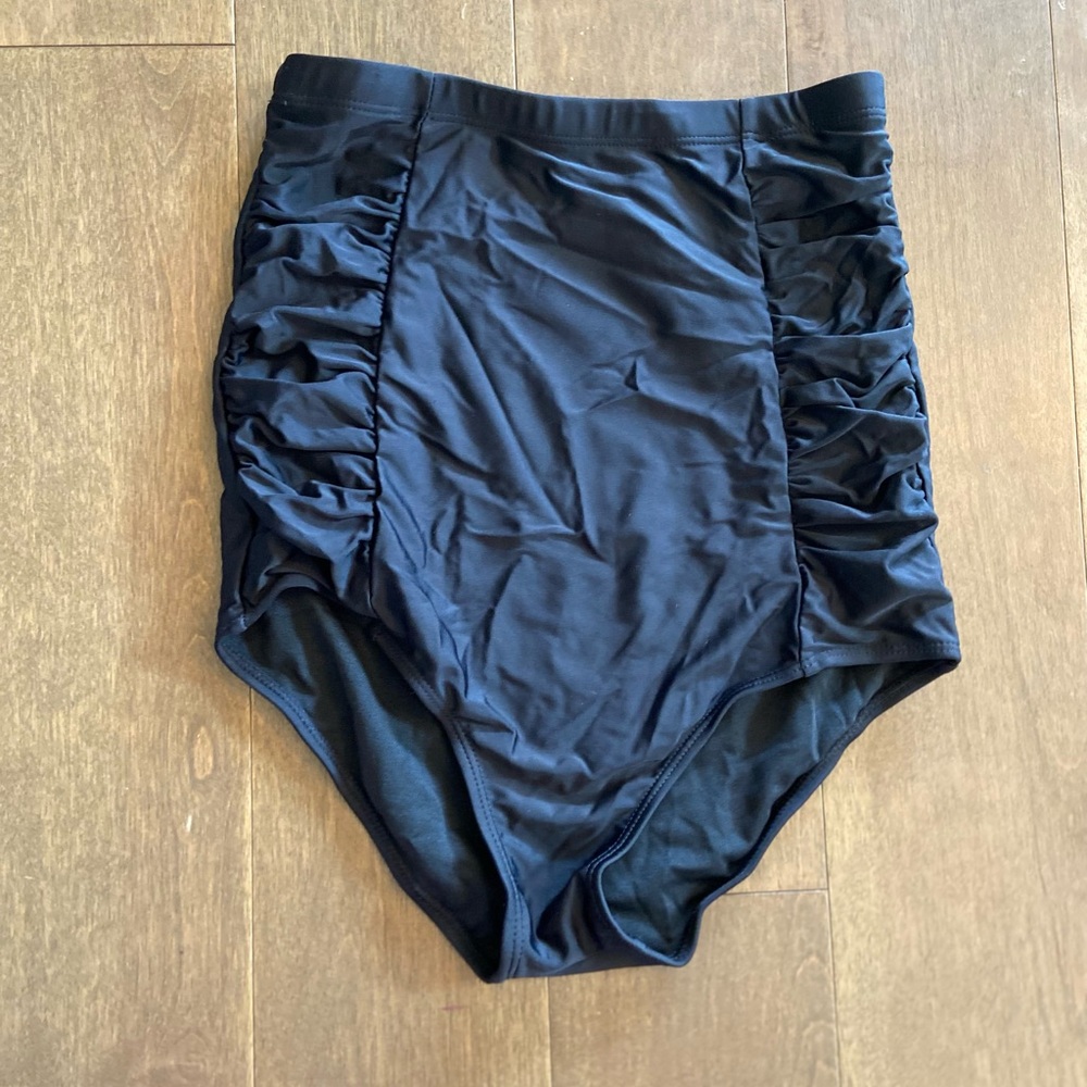 Coral Reef Set of 2 Floral and Black High-Waisted Swim Bottoms - Picture 7 of 7